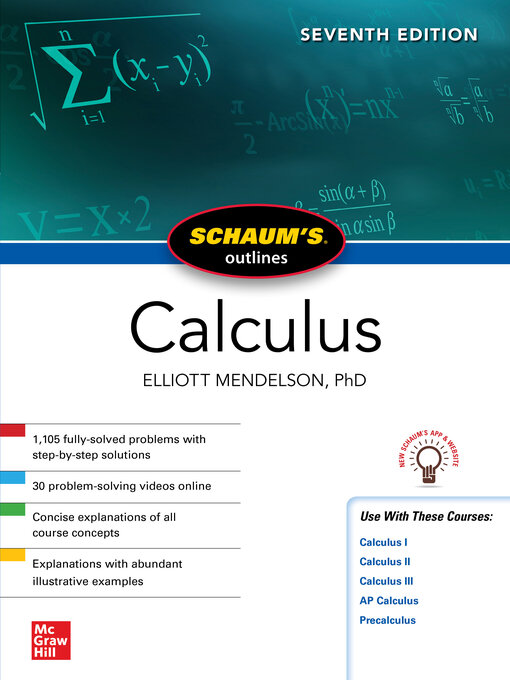 Title details for Schaum's Outline of Calculus by Elliott Mendelson - Wait list